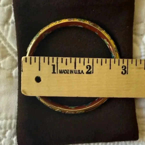 Vintage Cloisonné Hinged Bangle - Picture 5 of 6